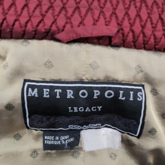Men's Metropolis Legacy Wind Breaker Jacket Maroon XL - Picture 7 of 7